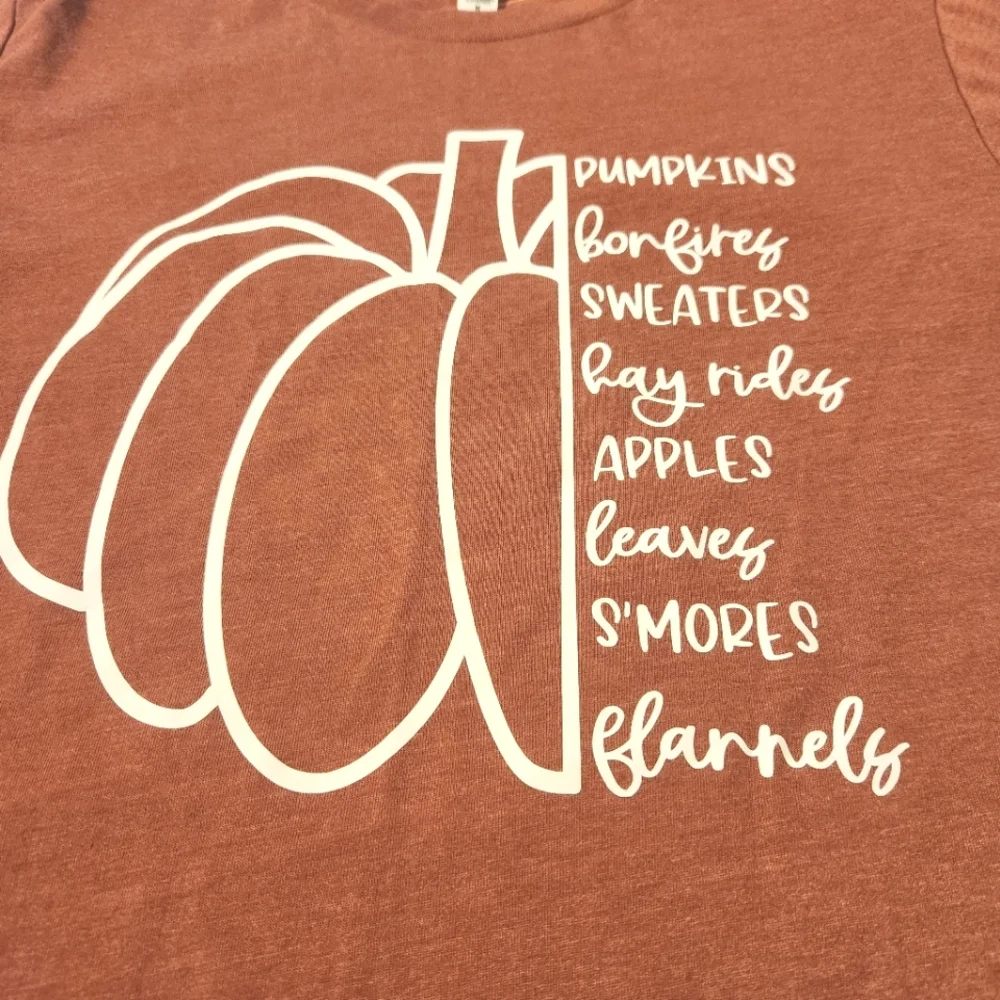 Women's Fall Theme Pumpkin Shirt Size Medium - Picture 2 of 8